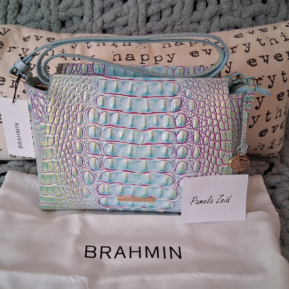 Brahmin Iridescent Crocodile Embossed Shoulder Bag - Picture 1 of 3